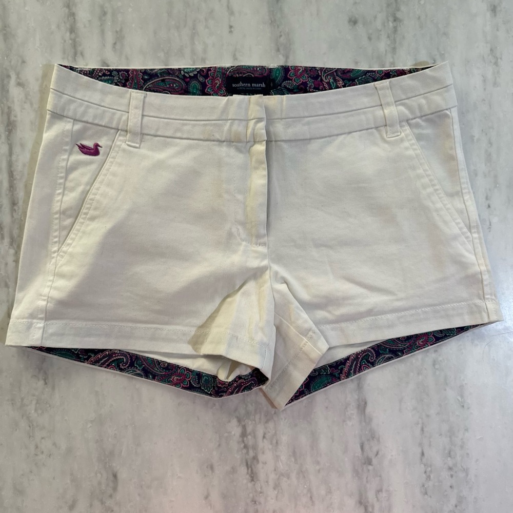 Southern March White Cotton Chino Shorts size 4